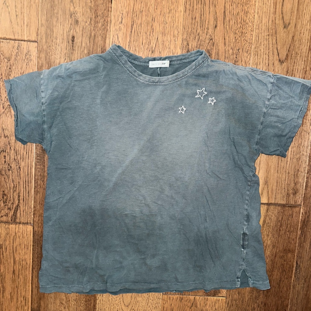 Rag & bone faded black t shirt with embroidery